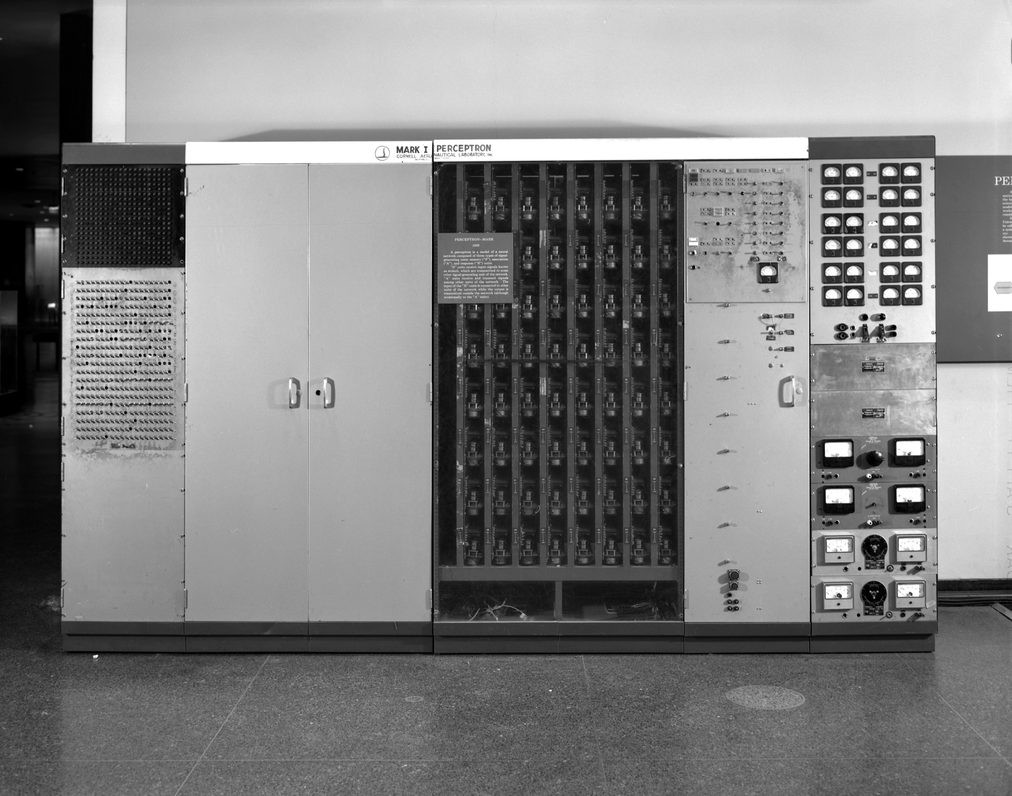 The Mark 1 Perceptron - Frank Rosenblatt's original hardware implementation from 1958
